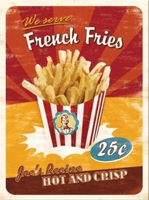 Magnet, Kühlschrankmagnet FRENCH FRIES 8x6cm / Metallschild