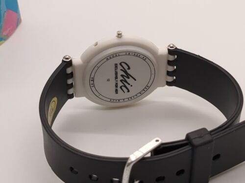 Orologio vintage CHIC donna cinturino in gomma bianco e nero con cassa orologio da polso al quarzo - Foto 7 di 8
