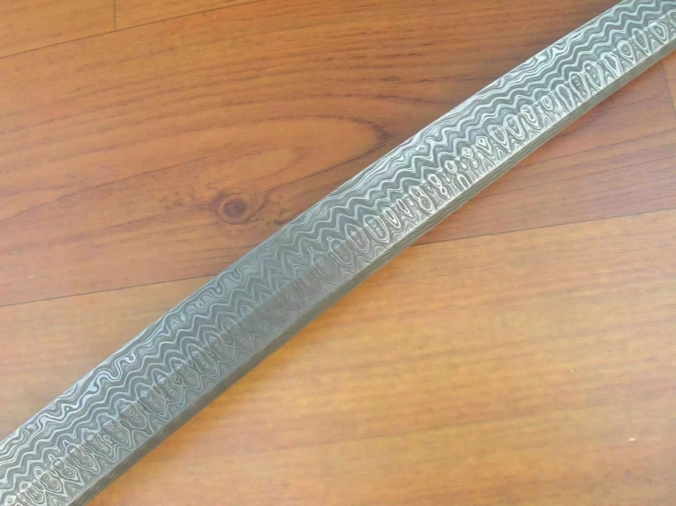 Damaststahl 28" Katana Blank Klinge - Full Tang Jagd & Custom Schwert Klinge - Bild 2 von 4