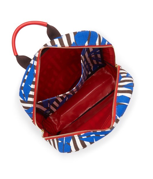 Hendel Bendel Blue Striped Canvas Leaf Backpack NWT | eBay display picture 2