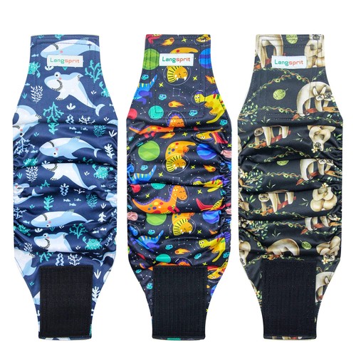 Male Belly Bands for Dogs (Pack of 3) - Dog Diapers Male - High Absorbing Dog...