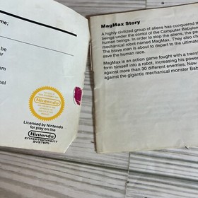 MagMax (Nintendo Entertainment System, 1988) NES Cartridge Sleeve & Manual