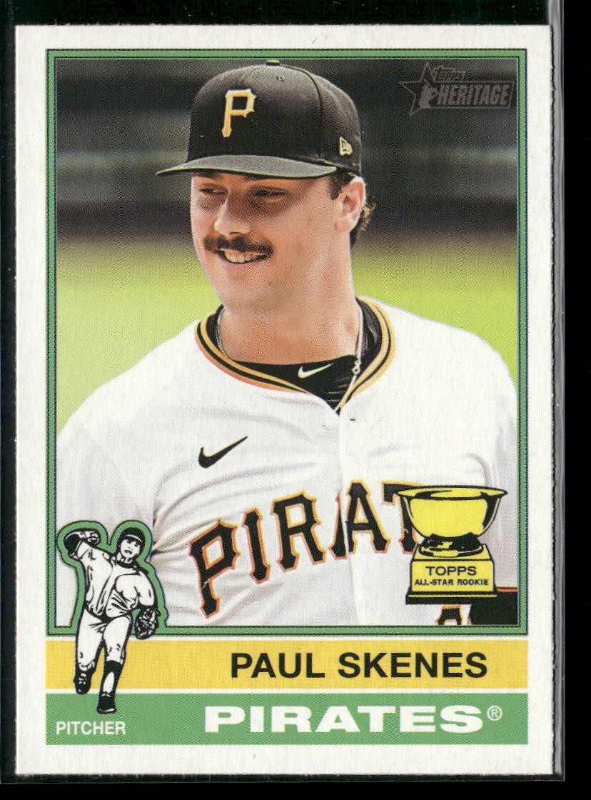 2025 Topps Heritage #60 PAUL SKENES Alternate Cartoon Variation
