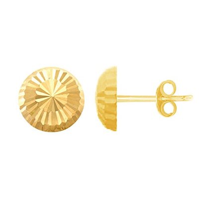 14 Karat Massiv Gold Glänzend Facettiert Kugel Ohrstecker Bola 4 mm, 5 mm, 6 mm