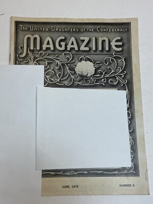UDC United Daughters of the Confederacy Magazine Jun1978 Southern Music Richmond