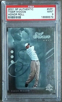 2001 SP Authentic Golf Tiger Woods Honor Roll Rookie Card #HR1 PSA