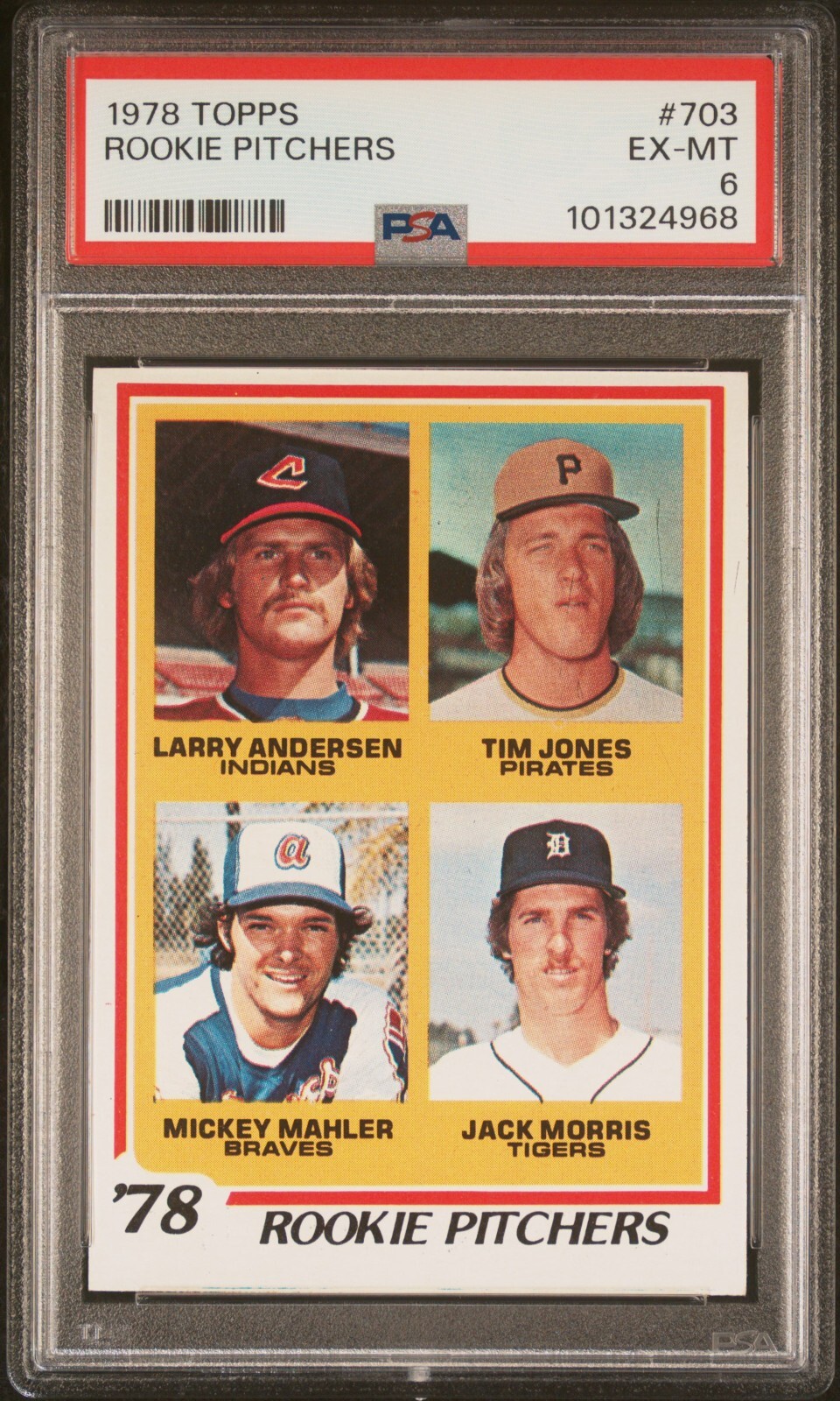 1978 Topps Rookie Pitchers #703 Jack Morris HOF PSA EX-MT 6