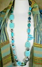 STATEMENT NECKLACE FOR ALL CELEBRATIONS~ TURQUOISE AND SILVER