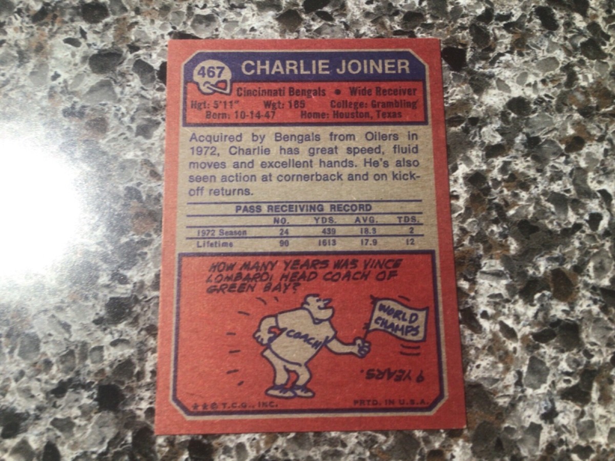 Charlie Joiner 1973 Topps #467 - ex+ *CJ1 | eBay