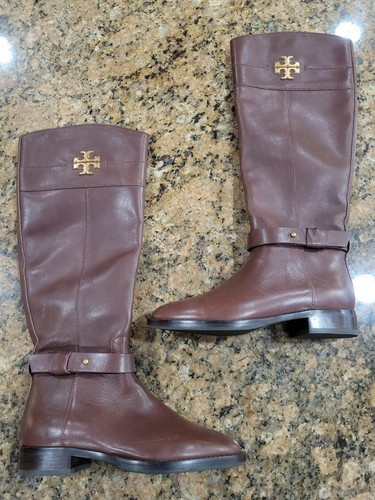 TORY BURCH Logo Everly Brown Leather 