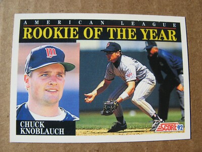 1992 Score - Chuck Knoblauch - Minnesota Twins - # 792 - Rookie of