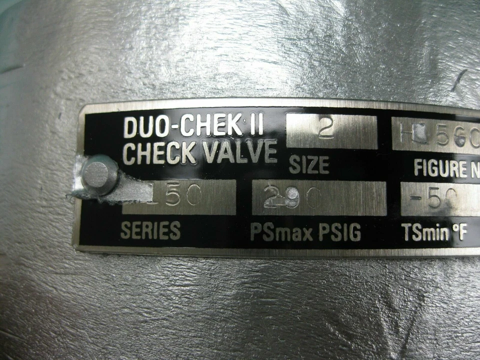 2" 150# Crane Duo-Chek 2H15GCPF2-491-N Check Valve LCC x 316ss - Image 2 of 4