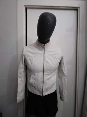 Sciadé furs Jacke aus Echtem Leder Gebraucht Frau Weiß Sz 46 XYC998L