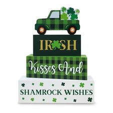 St. Patrick's Day Decorations, 4 Pcs Wooden St. Patrick's Day Table Decorations,