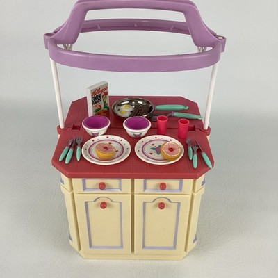 Kitchen Littles Island Fold Out Playset Dollhouse Mini Bundle Vintage Tyco 1996