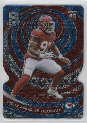 2023 Spectra Rookies Neon Blue Prizm Die-Cut 10/50 Felix Anudike-Uzomah 18ap