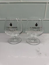 Courvoisier Le Cognac de Napoleon Brandy Snifter Glass Gold Logo Made In France