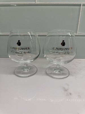 Courvoisier Le Cognac de Napoleon Brandy Snifter Glass Gold Logo Made In France