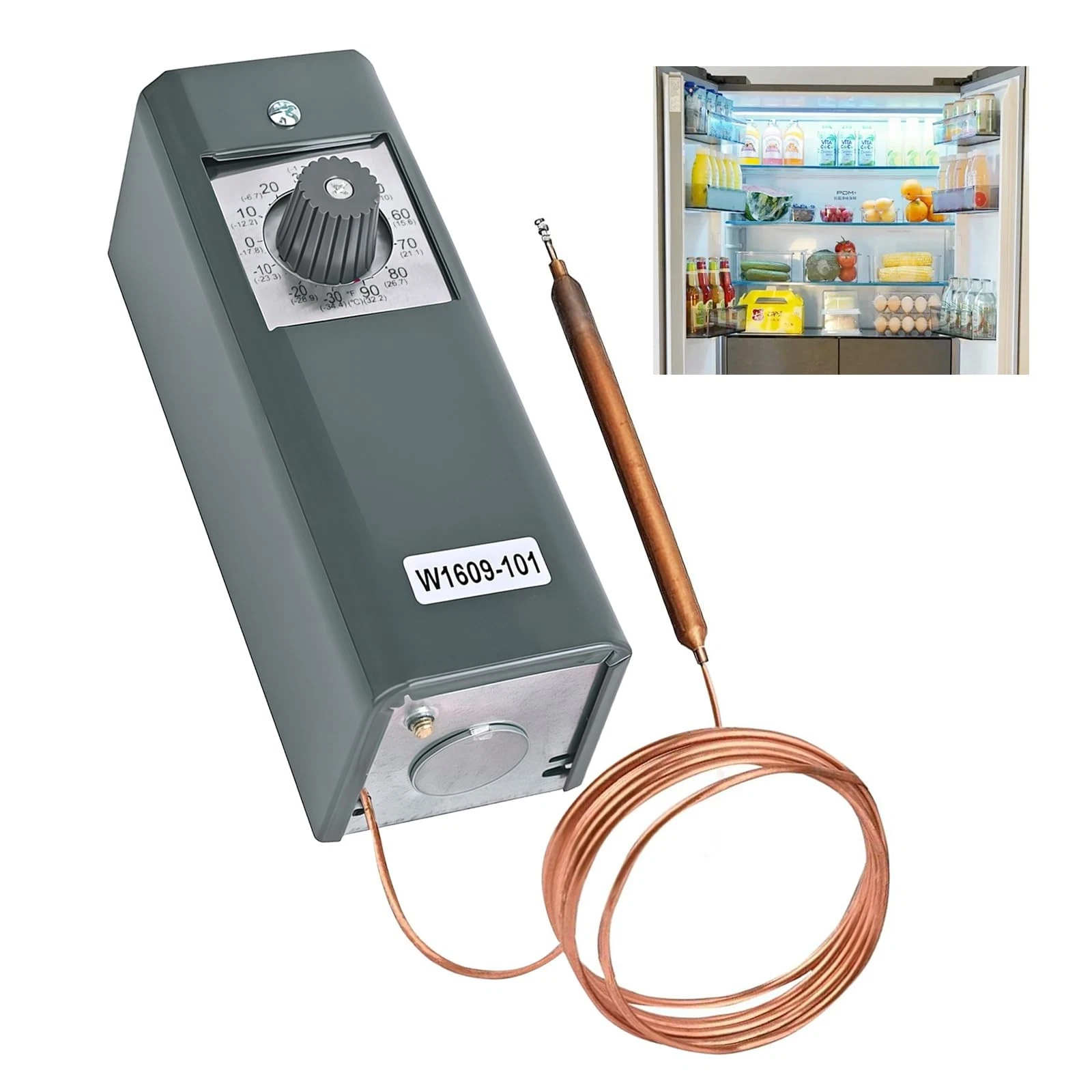 W1609-101 / TH-1609 Remote Temperature Thermostat Refrigeration Controller, 5...