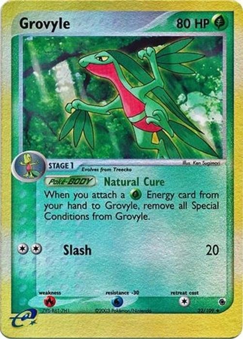 Grovyle - 32/109 - Pokemon Ex Ruby & Sapphire Reverse Holo Rare NM