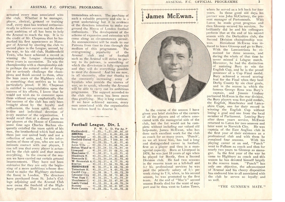 Arsenal V Birmingham Season 1925/26 Sat 1st May 1926 Excellent Condition - Image 4 of 4