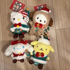 Sanrio Christmas 2025 Pochacco Hello Kitty Cinnamoroll Pompompurin Plush Set New