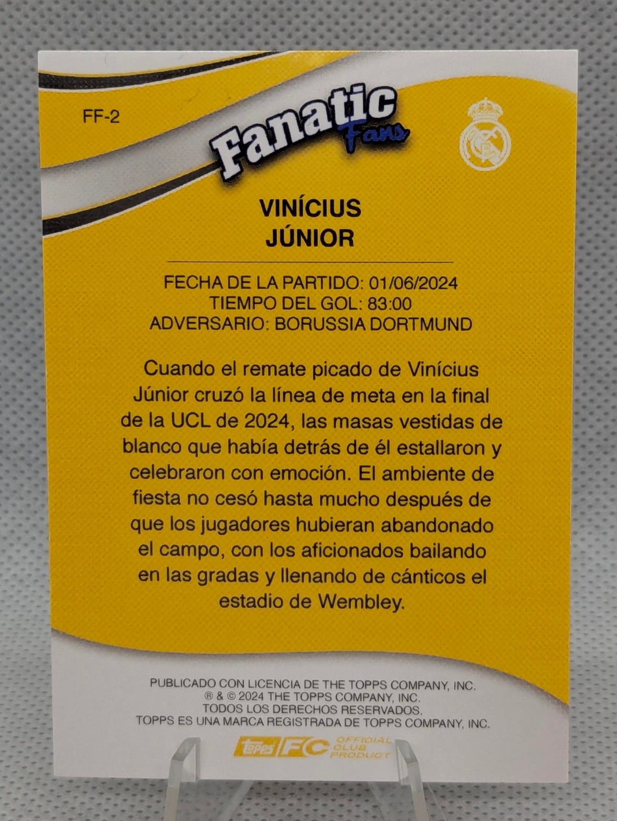 Vini Jr. - ELECTRO - Topps Real Madrid Fan Set 2024/25 - Brazil Vinicius Junior view 2