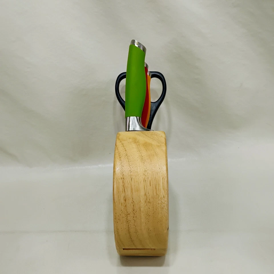 Juego de cuchillos Fiestaware vintage bloque de almacenamiento de 4 ranuras 3 cuchillos 1 tijera  Foto 4 de 4