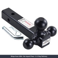Toptow Trailer Hitch Tri-ball Hitch Ball Mount With 1-78 2 And 2-516 Black Toptow Trailer Hitch Tri-ball Hitch Ball Mount With 1-78 2 And 2-516 Black