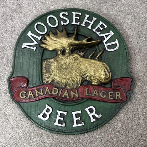 Moosehead Canadian Lager Beer 3D Sign Plastic Wall Plaque Bar 14” Vintage