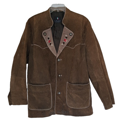 Enzo Scapati Trachten Octoberfest Leather Jacket Men s Size 56 Brown