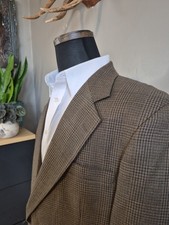      Haggar Men's Two Button Wool Sports Coat USA 42R Brown Plaid