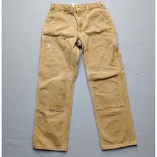 Carhartt B01 BRN Double Knee Work Pants Brown Union Made USA Mens 33x32