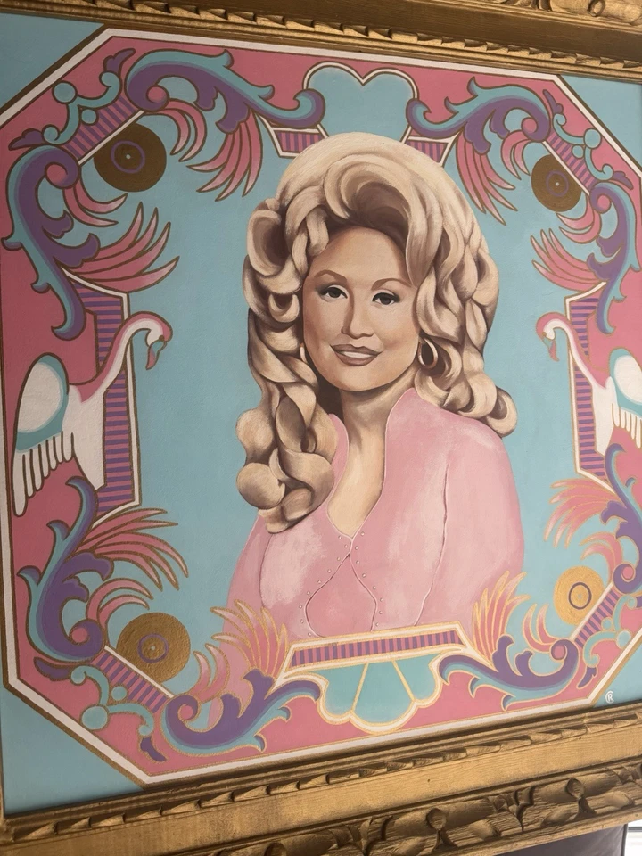 Pintura original enmarcada Dolly Parton Foto 2 de 4