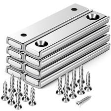Strong Neodymium Rectangular Pot Magnets with Counter Bore, Countersunk Hole ...