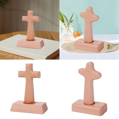 Wooden Cross Ornament Catholic Wood Cross Decor for Chapel Home Prayer Easter