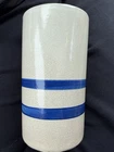 Vintage Roseville Pottery 16oz Tumbler Stoneware Blue Stripes