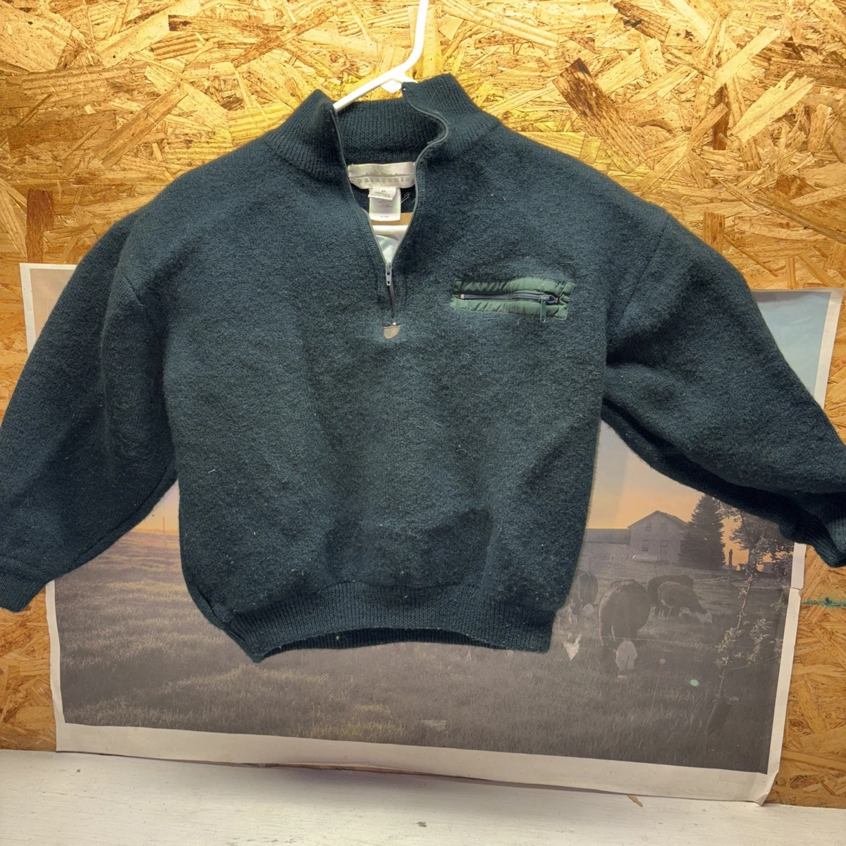 Vintage Patagonia Sweater Mens XL Alpiniste 90s Green Wool Quarter