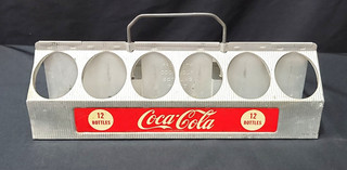 Rare Vintage Coca Cola Aluminum 12 Bottle Carrier W/Handle Lot.H11