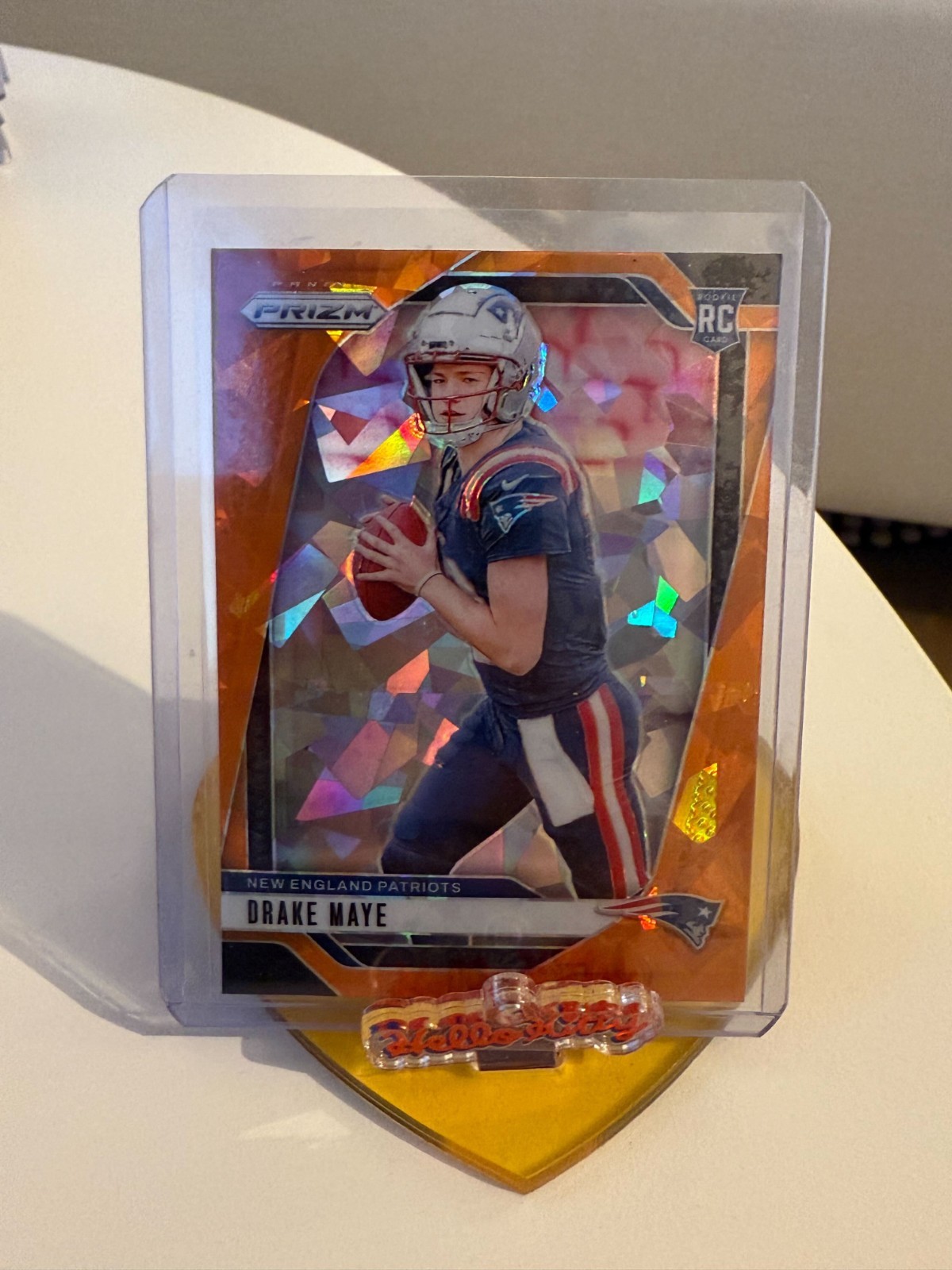 2024 NFL Panini Football Prizm Drake Maye MVP Orange Cracked Ice RC #329