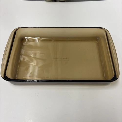 Vtg Pyrex 232 Rectangle Amber Brown 28x18x4 cm Casserole Baking Dish 2 Qt 7x12"
