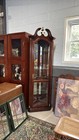 Vintage Pulaski Lighted Display Cabinet Cherry Wood 5 Shelves