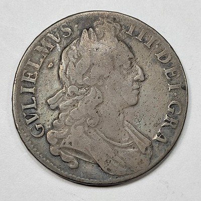 1696 Great Britain William III Silver Crown Large Size Circulated Nice *T186