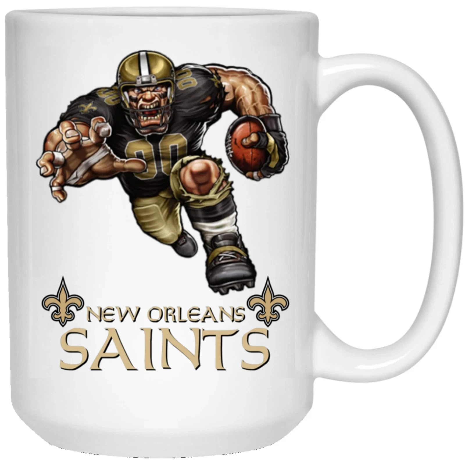 New Orleans Saints Logo Player White Ceramic Coffee Mug Cup