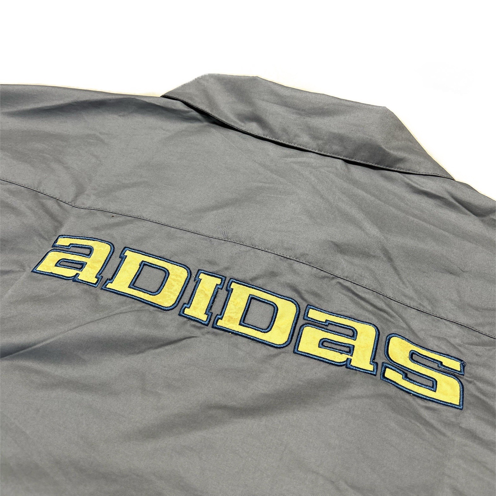 Vintage Adidas Coach Jacket Size XL Y2K Tech Gray Logo Spell Out image 4