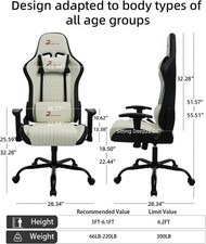 Video Game Chair with Footrest Ergonomic Comfortable Gaming Office Chair
