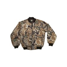 Cabelas Vintage Camo Jacket Men L Advantage Full Zip Bomber Quilt Lined Hunting