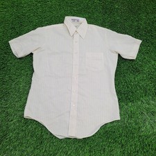 Vintage 80s Arrow Kent Button Shirt Medium 22x30 Beige