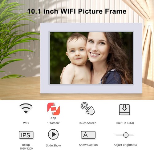 WiFi Digitaler Bilderrahmen 10,1 Zoll IPS HD Touchscreen APP-Fotoalbum 16GB NEW - Bild 12 von 21