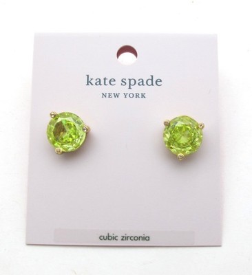 NWT KATE SPADE New York RISE AND SHINE Gum Drop Stud Earrings Clear Mint/Gold